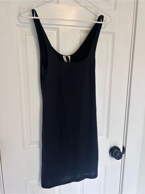 Free People Black Textured Scoop Neck Dress
